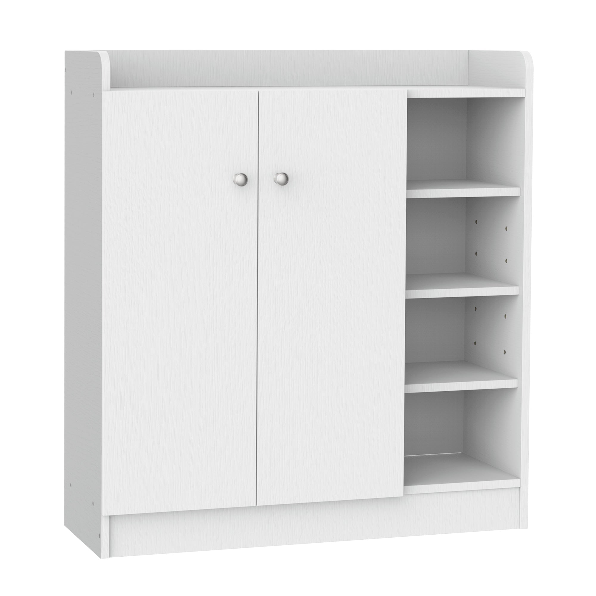 Pantofar Modern din Lemn cu Rafturi pentru Hol, Dulap de Pantofi Încăpător, 83x30x90cm, Alb