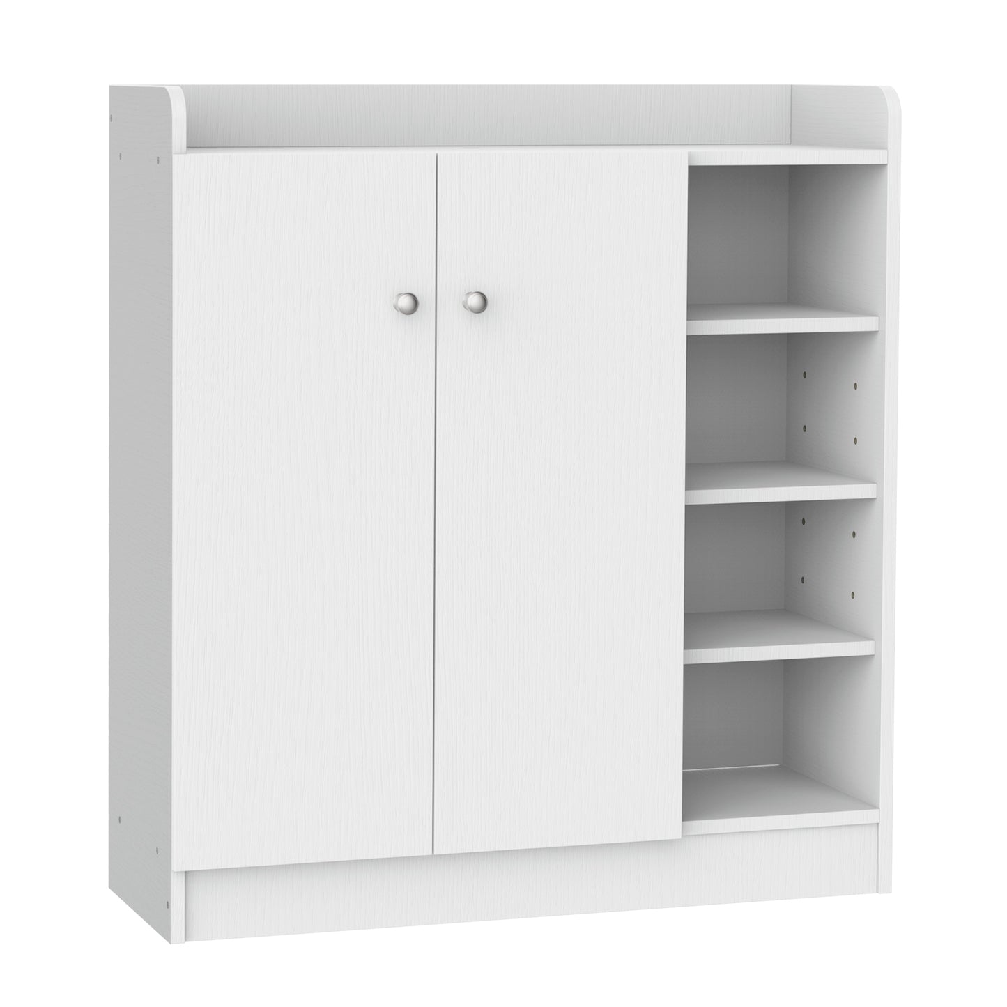 Pantofar Modern din Lemn cu Rafturi pentru Hol, Dulap de Pantofi Încăpător, 83x30x90cm, Alb
