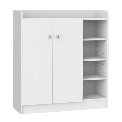 Pantofar Modern din Lemn cu Rafturi pentru Hol, Dulap de Pantofi Încăpător, 83x30x90cm, Alb
