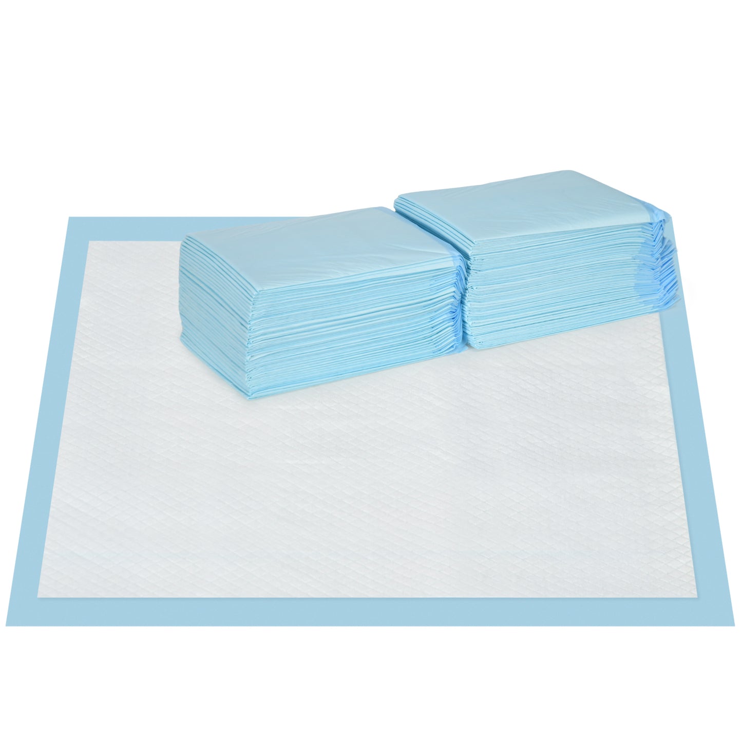 Set 80 Covorașe Igienice pentru Câini, 6 Straturi, Material Nețesut, Hârtie și PE, 60x60 cm, Albastru și Alb