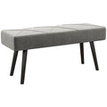 Bancă Tapițată pentru Dormitor din Catifea cu Picioare din Oțel, 100x36x45cm, Gri