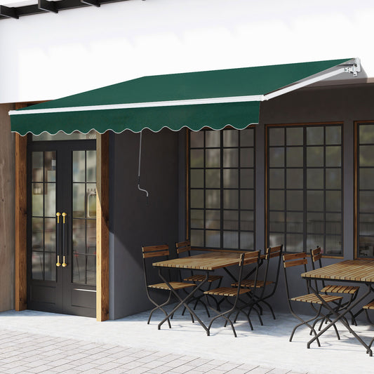 Umbrelă de Soare cu Manivelă 3x2 m cu Unghi Reglabil, din Aluminiu, Oțel și Poliester Verde