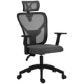 Scaun de birou ergonomic și reglabil cu suport lombar și tetieră, 66x61x106-116 cm, gri