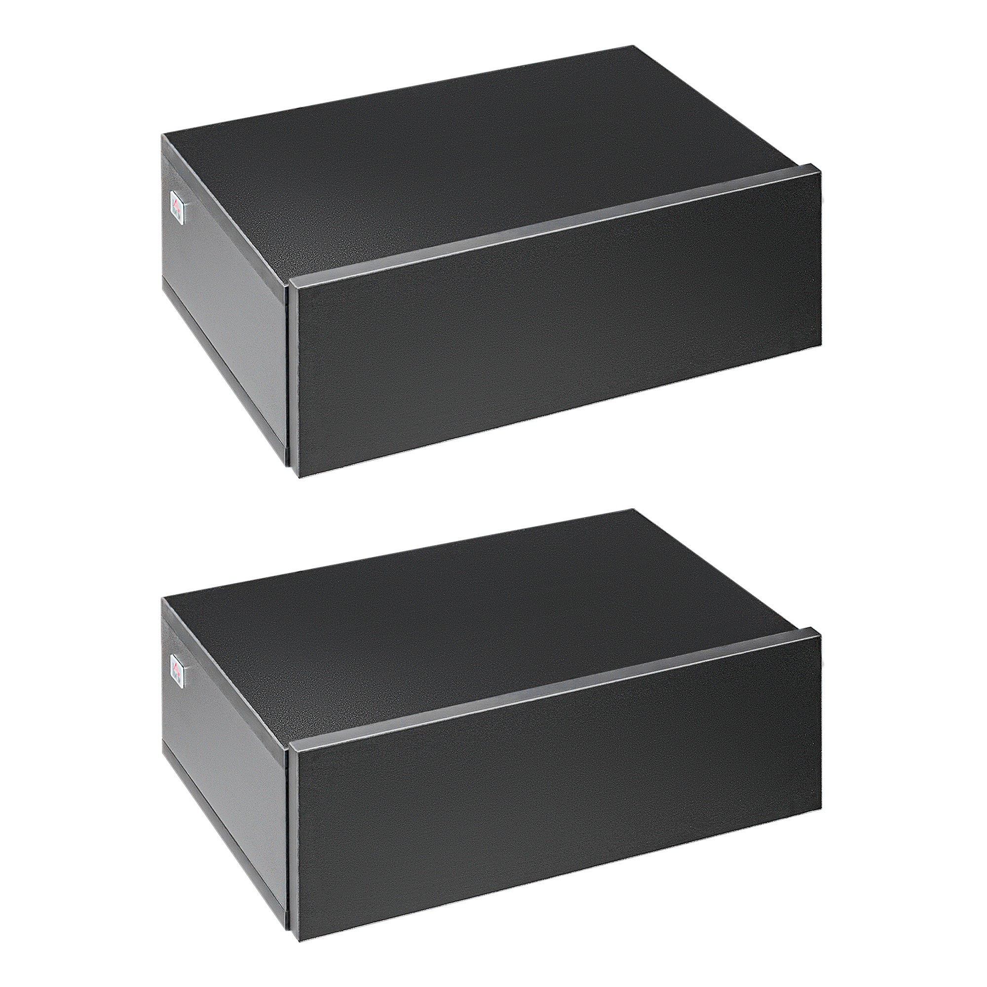 Set 2 Noptiere Suspendate Moderne din Lemn pentru Dormitor, 40x30x15cm, Negru