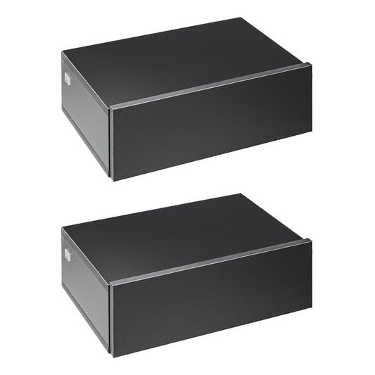 Set 2 Noptiere Suspendate Moderne din Lemn pentru Dormitor, 40x30x15cm, Negru