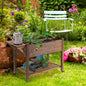 Raised Garden Bed Planter Box w/ 8 Grow Grids, Storage Shelf & Lockable Wheels