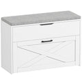 Bancă pentru Pantofi cu Sertar Rabatabil și Compartiment de Depozitare, Capacitate 8 Perechi de Pantofi, 80x30x55 cm, Alb