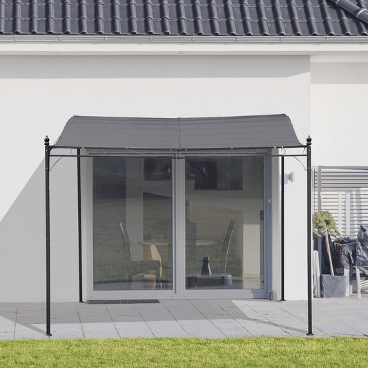 Pavilion Cort Foisor 3x3m pentru Gradina sau Terasa cu perdea Gri
