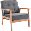 Fotoliu Vintage Stil Scandinav Moale și Confortabil Capitonat cu Butoni, 64,5x70x74 cm, Gri