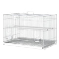Colivie pentru Pasari din Metal cu Stinghii, Boluri pentru Mancare si Maner, 60x41x41cm, Alb