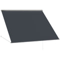 Copertină Retractabilă cu Brațe, Deschidere Manuală, Înclinare și Protecție UV30+, 150x120 cm, Gri