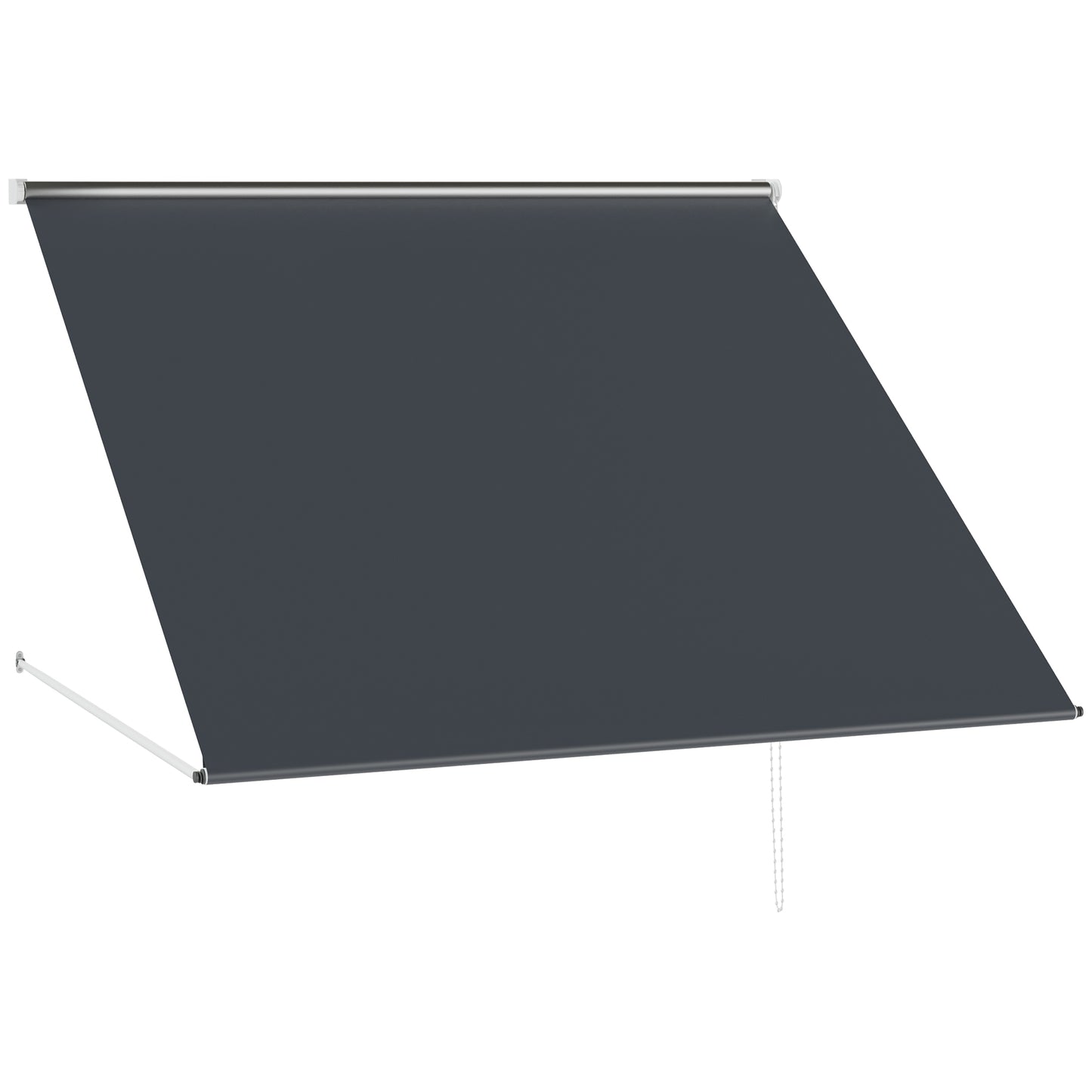 Copertină Retractabilă cu Brațe, Deschidere Manuală, Înclinare și Protecție UV30+, 150x120 cm, Gri