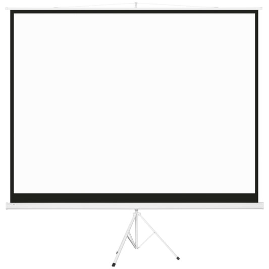 Ecran Proiector 120" Format 4:3 din Material Textil, Plastic și Metal cu Trepied, 244x190 cm, Alb