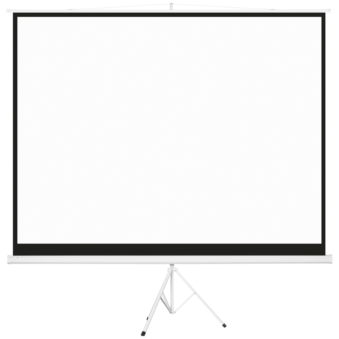 Ecran Proiector 120" Format 4:3 din Material Textil, Plastic și Metal cu Trepied, 244x190 cm, Alb