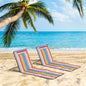 Set 2 Șezlonguri de Plajă Rabatabile cu Spătar Reglabil și Tetieră, 53x124x35-45 cm, Multicolor