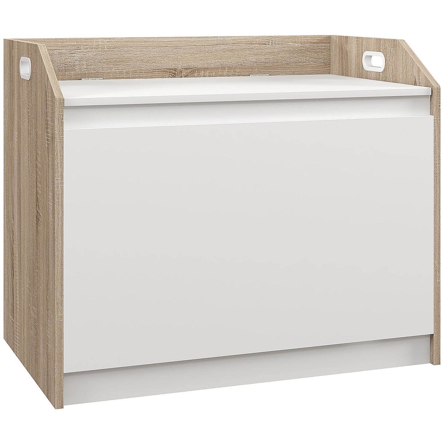 Cutie de Depozitare Modernă cu Lift Top și Spațiu Ascuns pentru Intrare, Living, Cameră de Joacă, 62.4x40x51.5 cm, Alb