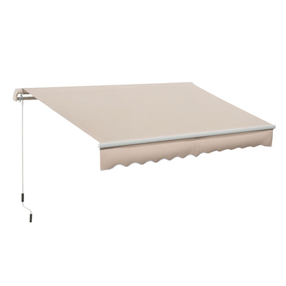 Copertină Extensibilă pentru Exterior, Copertină Roll-Up cu Deschidere Manivelă, 295x200 cm, Bej