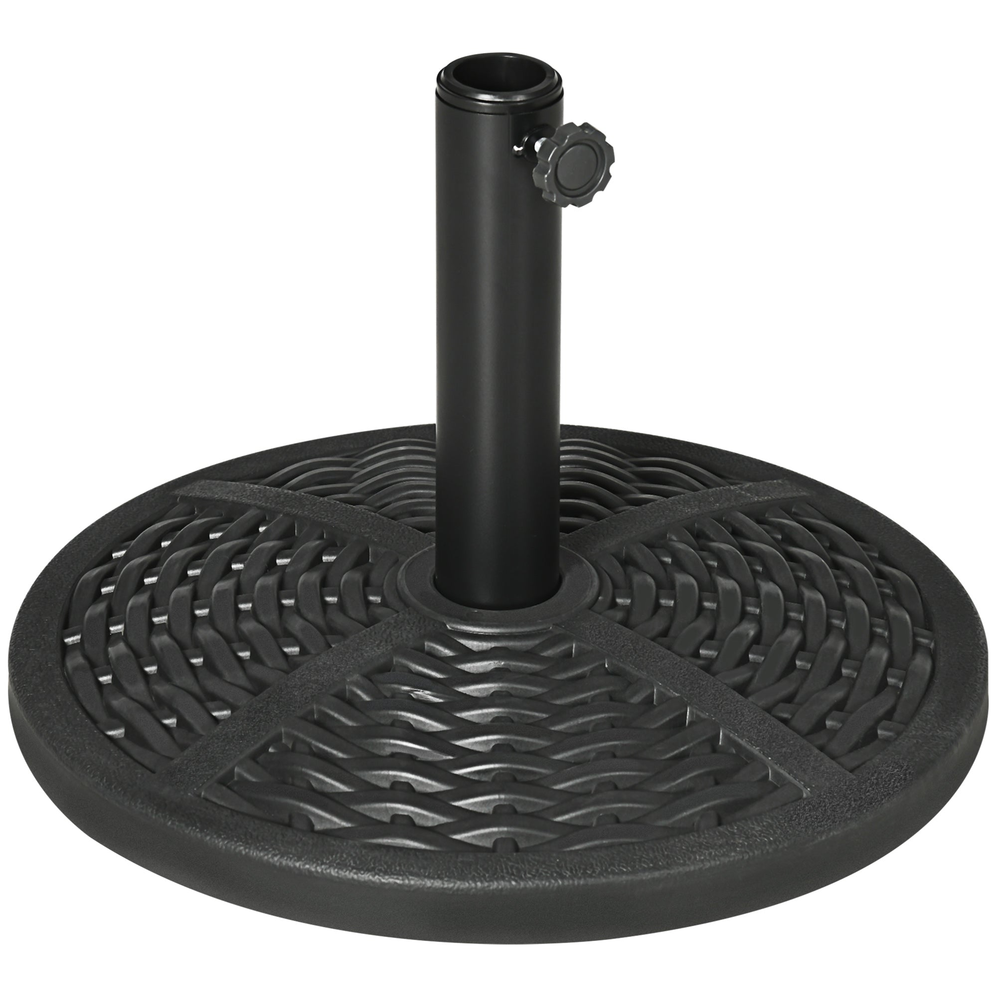 Baza de umbrela de gradina  rotunda cu efect de ratan ø45cm, baza cu greutate de 9,5 kg, negru