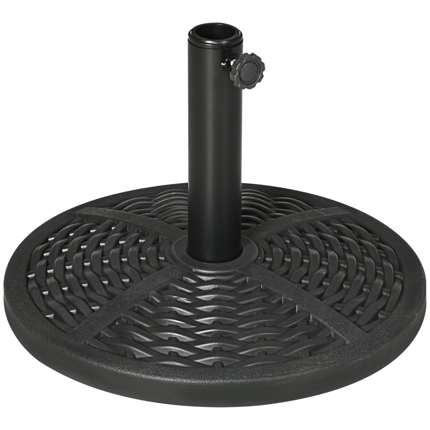 Baza de umbrela de gradina  rotunda cu efect de ratan ø45cm, baza cu greutate de 9,5 kg, negru