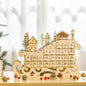 Calendar de Advent din Lemn 24 de Sertare si Lumini LED 45x10x31cm