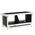 Cuibar pentru Găini cu 2 Zone, Bază Înălțată și Acoperiș din Bitum, 66x37x34 cm, Gri