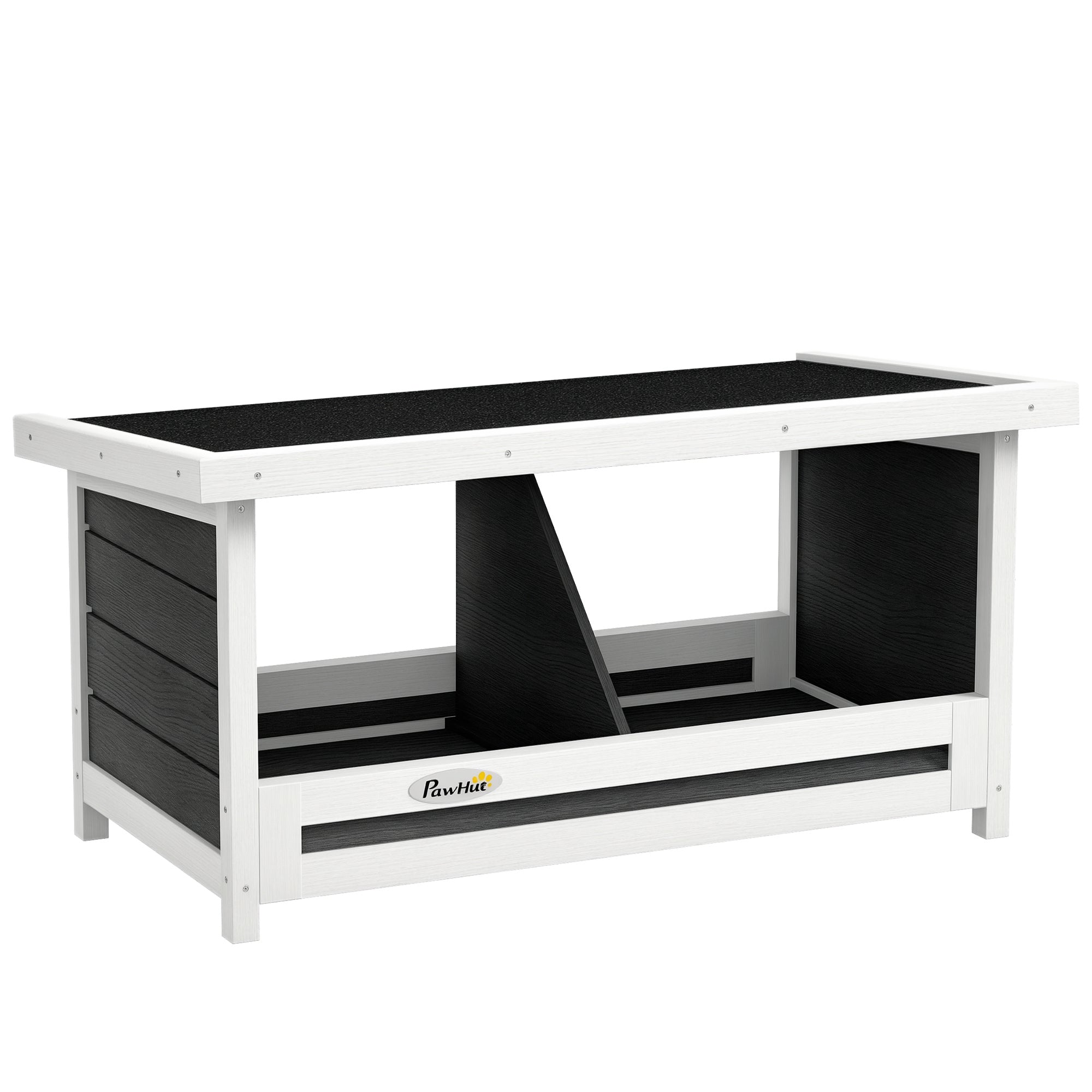 Cuibar pentru Găini cu 2 Zone, Bază Înălțată și Acoperiș din Bitum, 66x37x34 cm, Gri