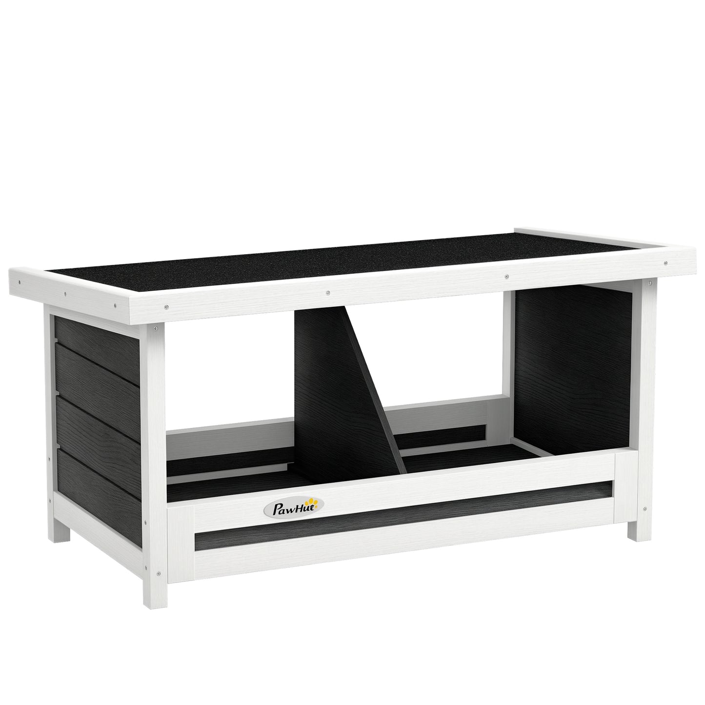 Cuibar pentru Găini cu 2 Zone, Bază Înălțată și Acoperiș din Bitum, 66x37x34 cm, Gri