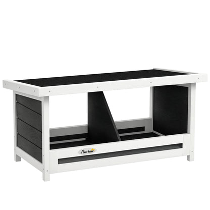 Cuibar pentru Găini cu 2 Zone, Bază Înălțată și Acoperiș din Bitum, 66x37x34 cm, Gri