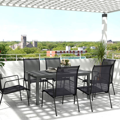 Masă extensibilă de grădină 160-220 cm pentru 6-8 persoane, dreptunghiulară, din aluminiu, gri