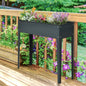 Jardiniera din Metal pentru Pat de Gradina Inaltat cu Material Durabil Orificii de Scurgere Gri Inchis 100x30x80cm pentru plante pentru legume pentru flori pentru fructe