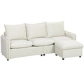 Set Canapea 3 Locuri, , Leathaire, 212x125x84cm, Crem