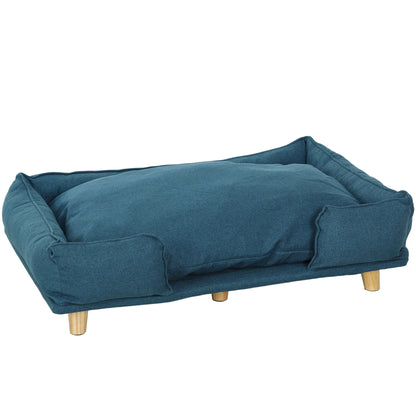 Canapea Lettino pentru Câini Mari de până la 30 kg de Interior cu Pernă Detașabilă, 96x66x24 cm, Albastru