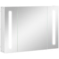 Dulap Baie LED – Oglinda, 3 Usi & Rafturi Reglabile