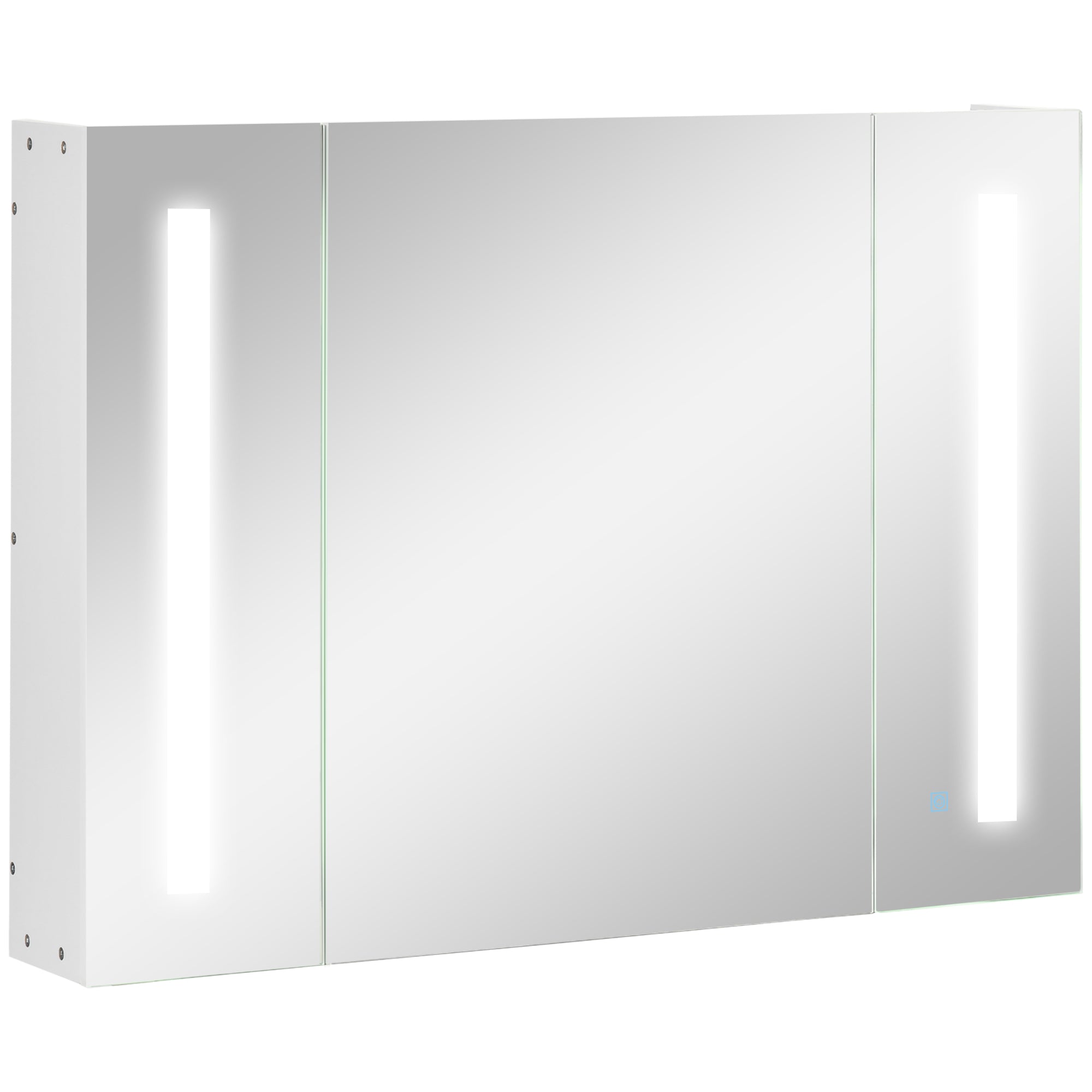 Dulap Baie LED – Oglinda, 3 Usi & Rafturi Reglabile