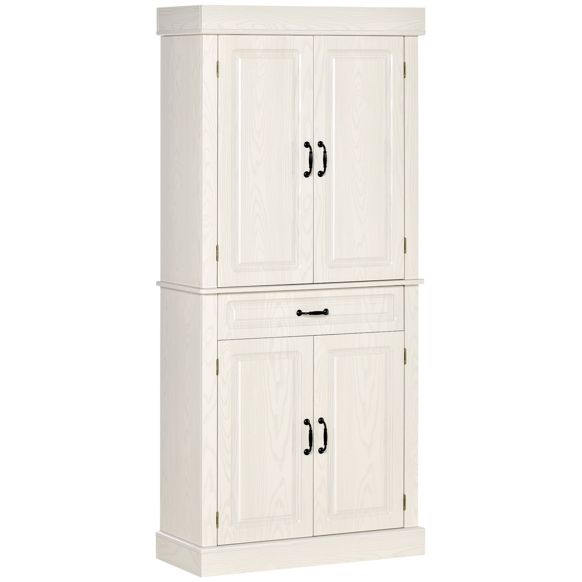Bufet Bucatarie – Stil Colonial Lemn Alb 80×35×180 cm