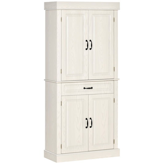 Bufet Bucatarie – Stil Colonial Lemn Alb 80×35×180 cm