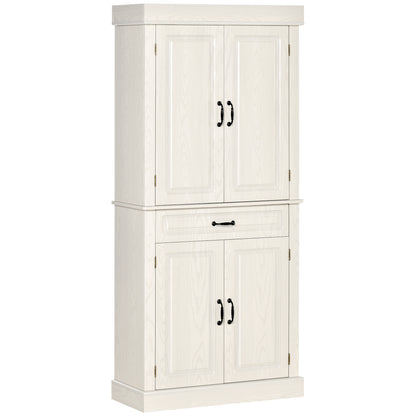 Bufet Bucatarie – Stil Colonial Lemn Alb 80×35×180 cm