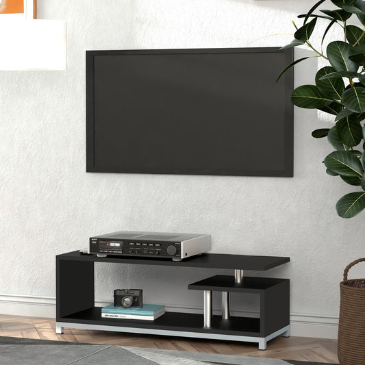 Mobilier TV din Lemn, Negru, 114x40x40.5cm