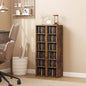 Set 2 Rafturi pentru CD-uri cu Polițe Reglabile pentru 204 CD-uri din Lemn, 21x22,5x88,5 cm, Maro Rustic