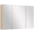 Dulap Baie Perete – Stejar, 3 Usi cu Oglinda, 90×60 cm