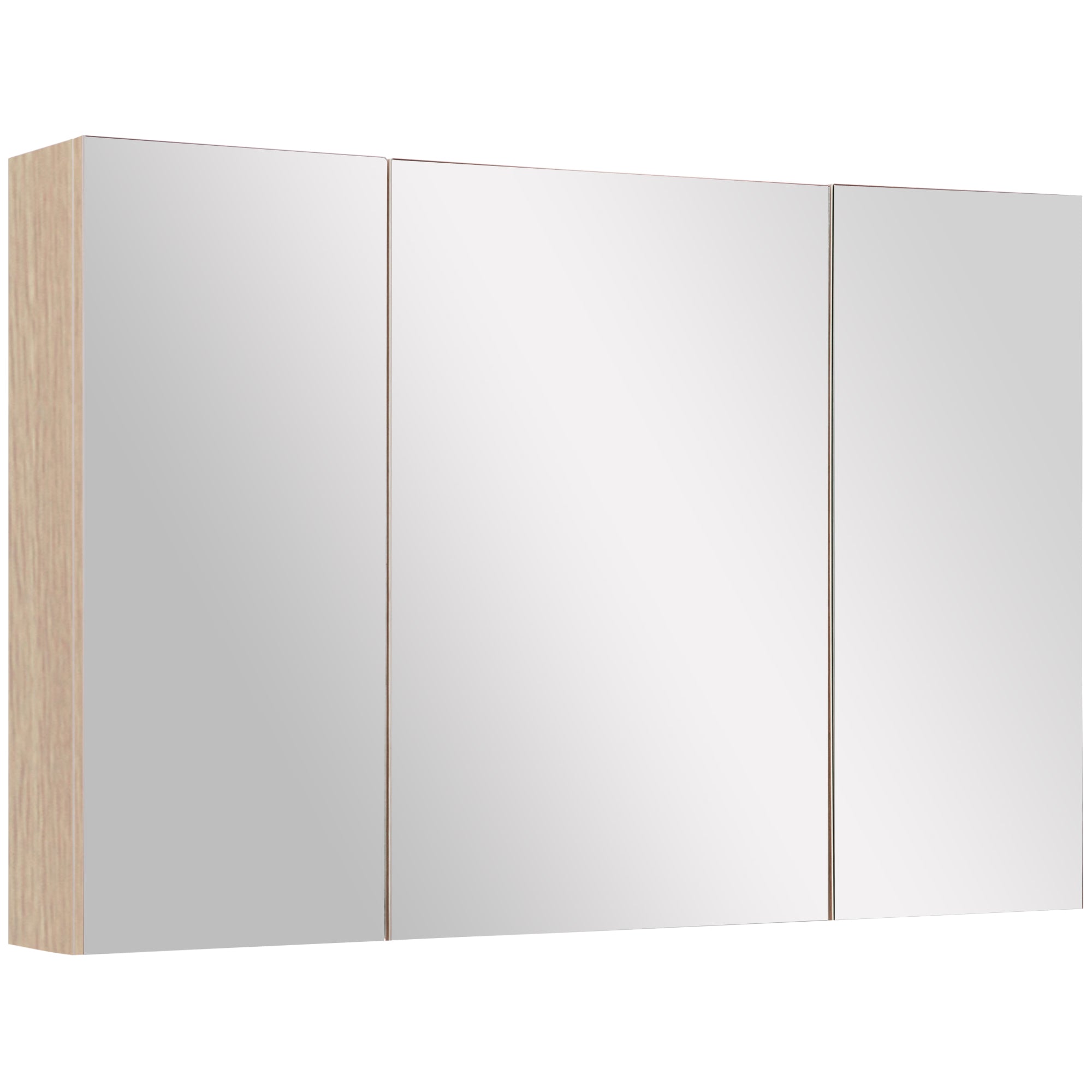 Dulap Baie Perete – Stejar, 3 Usi cu Oglinda, 90×60 cm