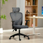 Scaun de birou ergonomic și reglabil cu suport lombar și tetieră, 66x61x106-116 cm, gri