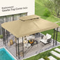 Acoperiș de Rezervă pentru Pavilion 4x3 m din Poliester Anti-UV cu Structură în 2 Nivele, Crem