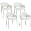 Set 4 Scaune Gradina Plastic PP – Spatar inalt, Cotiera, Rezistente UV