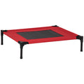 Saltea estivala pliabila pentru caini pana la 18kg de exterior si interior pat pentru animale 76x61x18cm rosu
