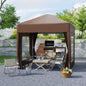 Pavilion Pop-up Impermeabil cu 4 Pereți Detașabili și Geantă de Transport, 2x2x2.4 m, Maro