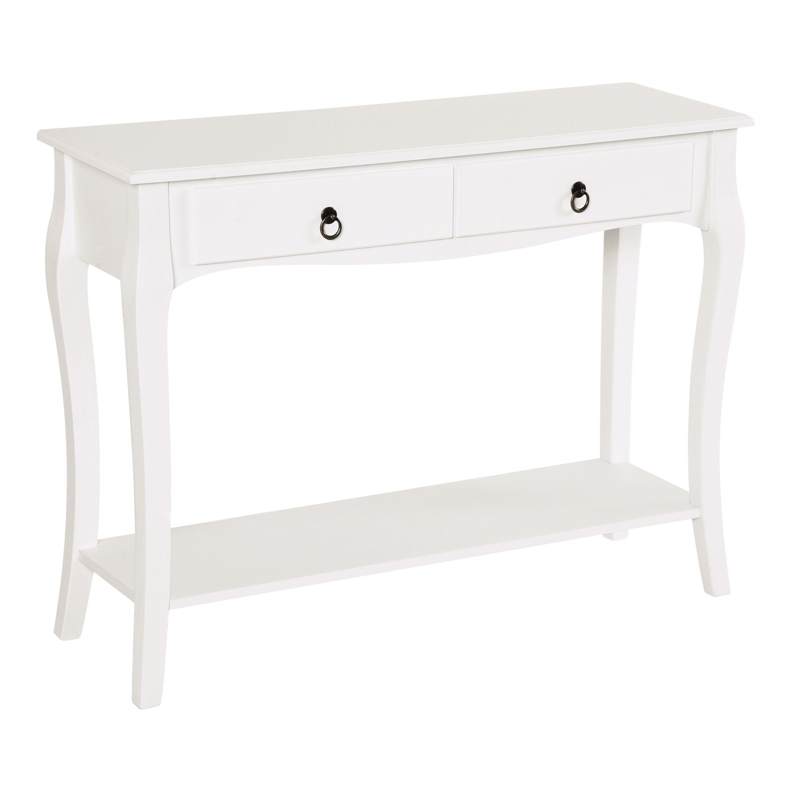 Consolă pentru Hol cu Raft Depozitare și Design Modern, 100x33x75 cm, Alb