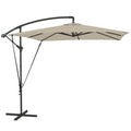 Umbrelă de Grădină Suspendată 2.47x2.47 m, Umbrelă de Exterior cu Bază în Cruce, Corzi Antivânt, Bej