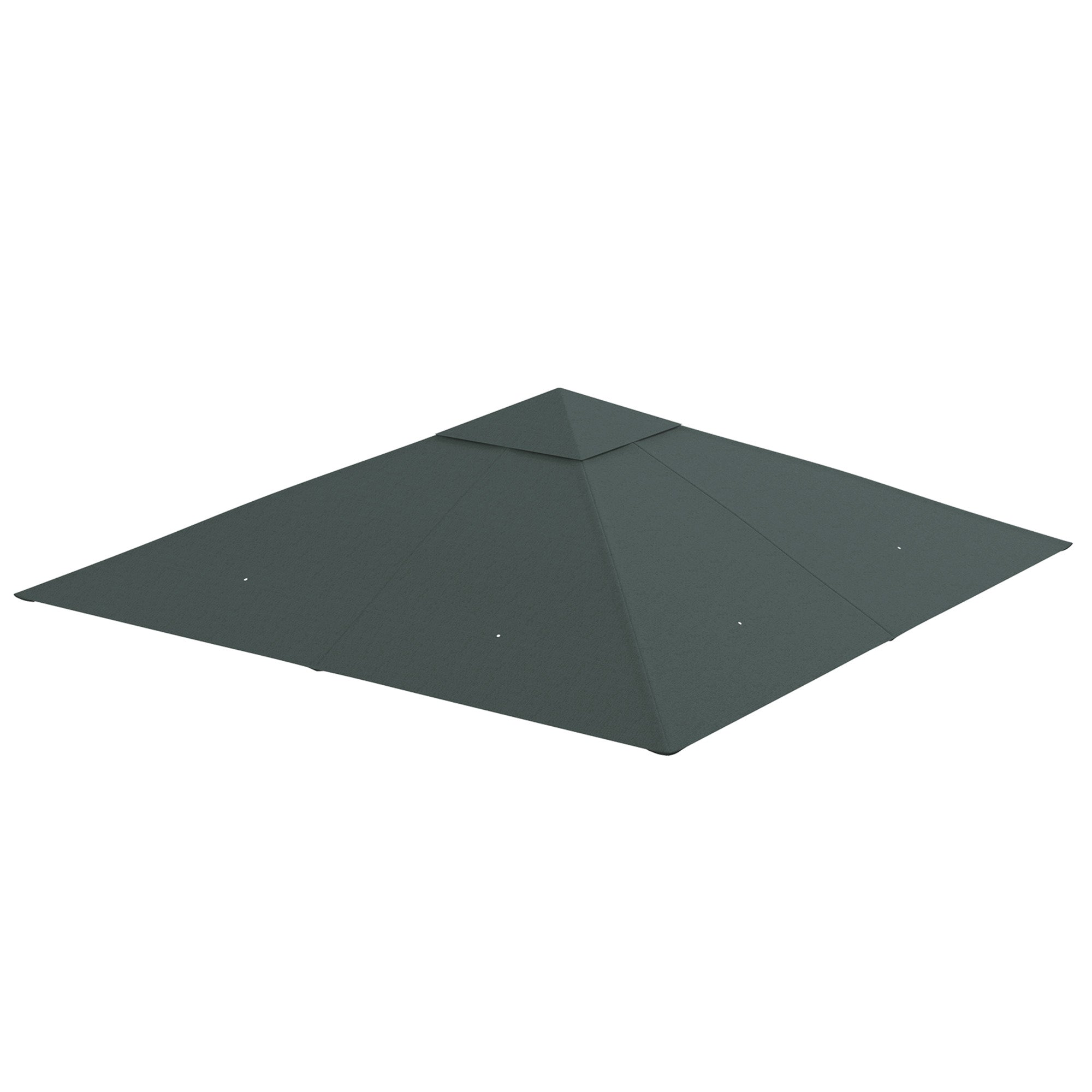 Acoperis de Schimb 3x3m, Prelata de Schimb pentru Foisor de Gradina din Poliester cu 8 Orificii de Ventilatie, Gri