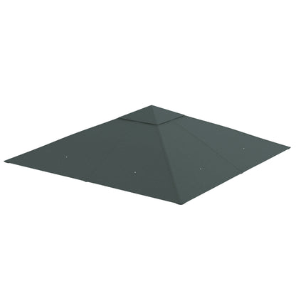 Acoperis de Schimb 3x3m, Prelata de Schimb pentru Foisor de Gradina din Poliester cu 8 Orificii de Ventilatie, Gri